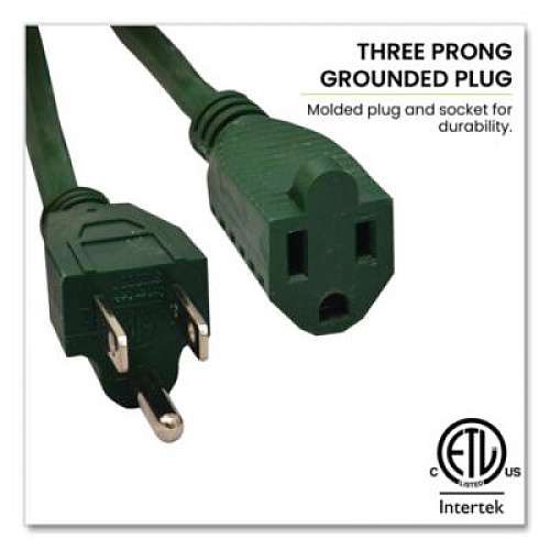 GoGreen Power 16 AWG Outdoor Extension Cord, 80 ft, 10 A, Green (GG13780GN)