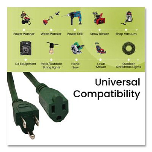 GoGreen Power 16 AWG Outdoor Extension Cord, 80 ft, 10 A, Green (GG13780GN)