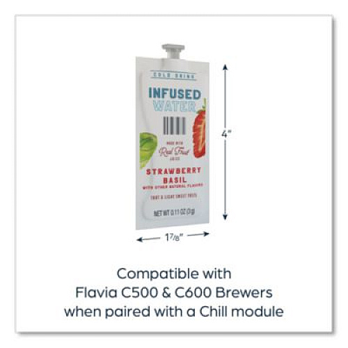 FLAVIA Strawberry Basil Infused Water Freshpack, 100/Carton (48053)
