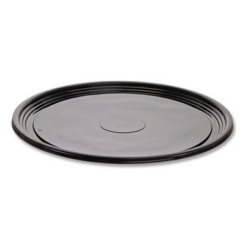 WNA Caterline Casuals Thermoformed Platters, 12" Diameter, Black. Plastic, 25/Carton (A512PBL)
