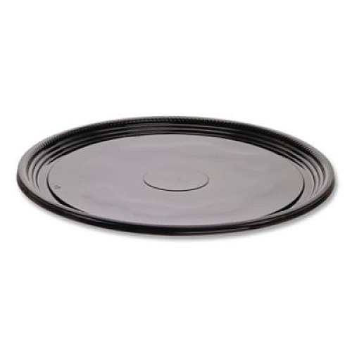 WNA Caterline Casuals Thermoformed Platters, 16" Diameter, Black, Plastic, 25/Carton (A516PBL)