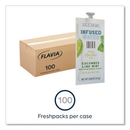 FLAVIA Cucumber Lime Mint Infused Water Freshpack, 100/Carton (48051)