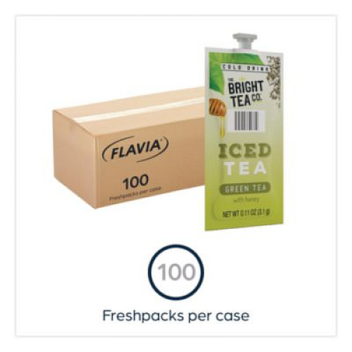 FLAVIA The Bright Tea Co. Iced Green Tea with Honey Freshpack, 100/Carton (48049)