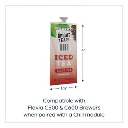 FLAVIA The Bright Tea Co. Unsweetened Iced Black Tea Freshpack, 100/Carton (48047)