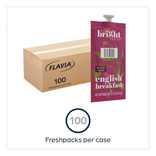 FLAVIA The Bright Tea Co. English Breakfast Black Tea Freshpack, 100/Carton (48027)