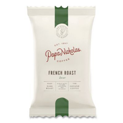 PapaNicholas Coffee Premium Coffee, Decaffeinated French Roast, 18/Carton (25186)