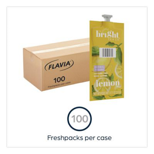FLAVIA The Bright Tea Co. Lemon Herbal Tea Freshpack, 100/Carton (48022)