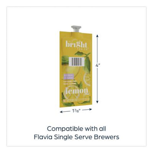 FLAVIA The Bright Tea Co. Lemon Herbal Tea Freshpack, 100/Carton (48022)