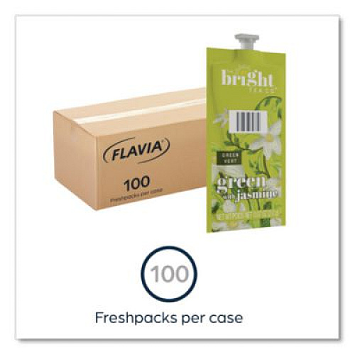 FLAVIA The Bright Tea Co. Green with Jasmine Tea Freshpack, 100/Carton (48023)
