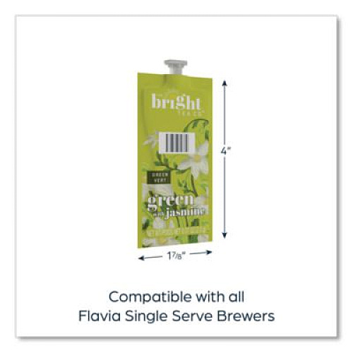 FLAVIA The Bright Tea Co. Green with Jasmine Tea Freshpack, 100/Carton (48023)