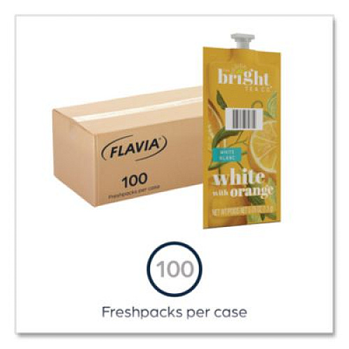 FLAVIA The Bright Tea Co. White with Orange Tea Freshpack, 100/Carton (48024)