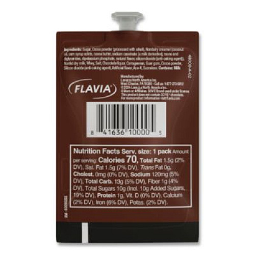 FLAVIA Dove Hot Chocolate Freshpack, Milk Chocolate, 72/Carton (48000)