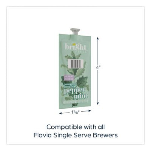 FLAVIA The Bright Tea Co. Peppermint Herbal Tea Freshpack, 100/Carton (48025)