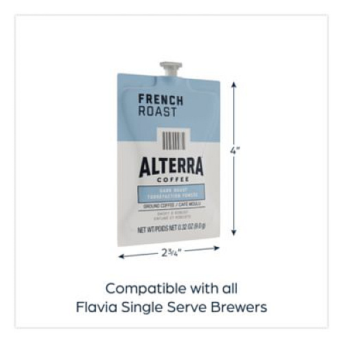 FLAVIA Alterra French Roast Coffee Freshpack, 100/Carton (48010)