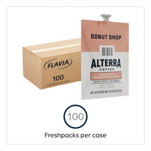 FLAVIA Alterra Donut Shop Coffee Freshpack, 100/Carton (48019)