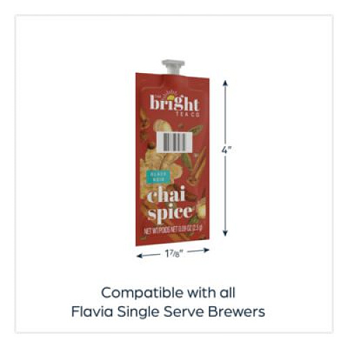 FLAVIA The Bright Tea Co. Chai Spice Black Tea Freshpack, 100/Carton (48021)
