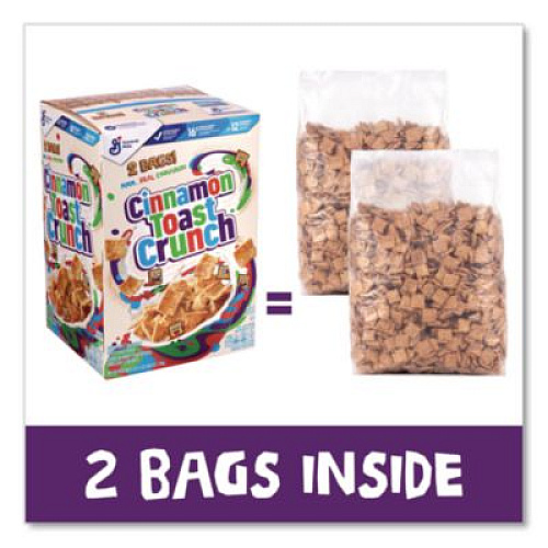 Cinnamon Toast Crunch Cereal, Cinnamon, 2 Bags/Box, 49.5 oz Box (22002621)