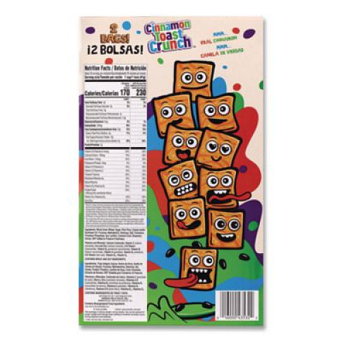 Cinnamon Toast Crunch Cereal, Cinnamon, 2 Bags/Box, 49.5 oz Box (22002621)