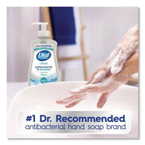 Dial Professional Antibacterial and Sensitive Fragrance-Free Liquid Hand Soap, Unscented, 11 oz, 12/Carton (35476)
