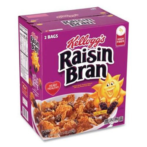 Kellogg's Raisin Bran Cereal, 2 Bags/Box, 76.5 oz Box (22002624)