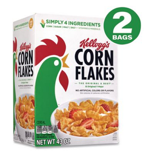 Kellogg's Corn Flakes Cereal,  2 Bags/Box,  43 oz Box (22002626)