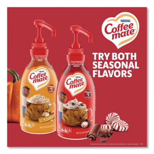 Coffee mate Liquid Creamer Pump Bottle, Peppermint Mocha, 1.5 L Pump Bottle, 2/Carton (29600CT)