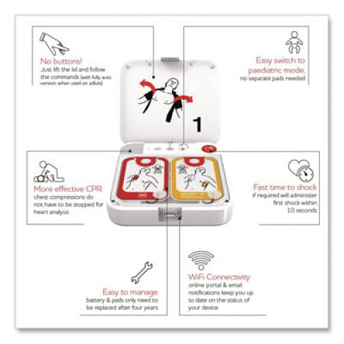 CARDIACT LIFEPAK CR2 Wi-Fi Defibrillator, Fully Automatic, English/Spanish, Bag (99512001267)