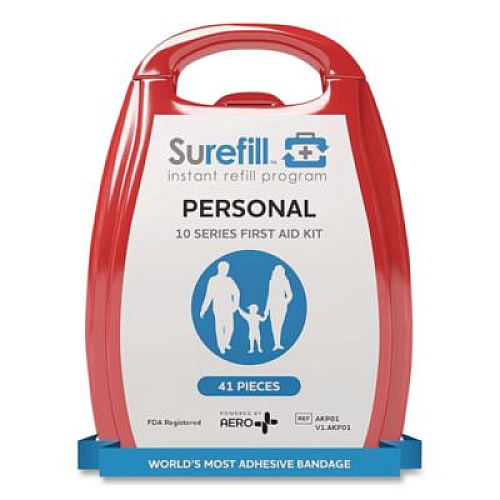 SUREFILL Personal First Aid Kit, 41 Pieces, Plastic Case (AKP01)