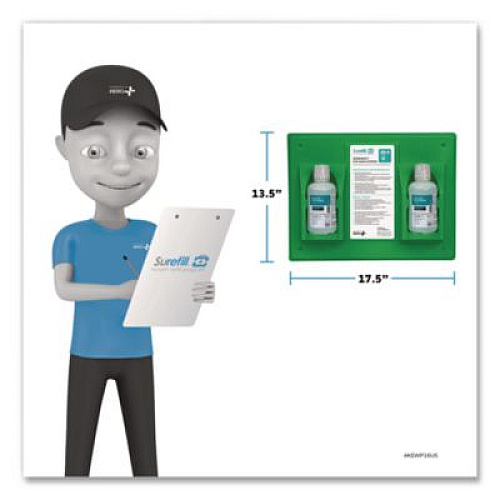 NeutraFlush Emergency Eyewash Station, 16 oz Bottle, 2 Bottles/Station (AKEWP16US)