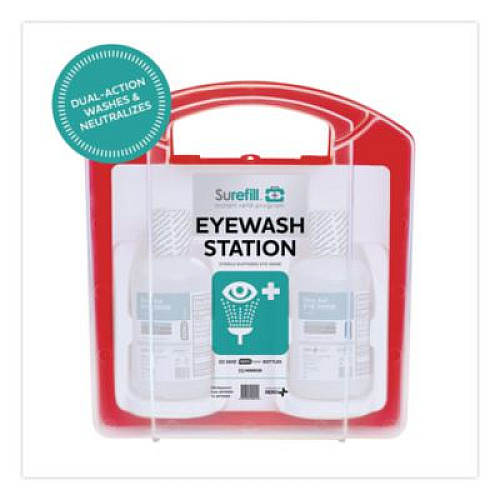 NeutraFlush Emergency Eyewash Station 75 Series, 16 oz Bottle, 2 Bottles/Station, 4 Stations/Carton (AK75EWN)