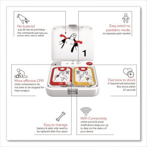 CARDIACT LIFEPAK CR2 Cellular Defibrillator, Semi-Automatic, English, Handle (99512001708)