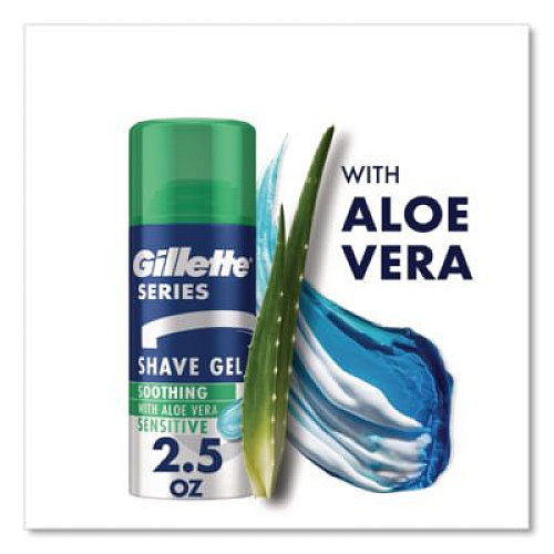 Gillette Soothing Shave Gel, 2.5 oz Can, 24/Carton (33092)