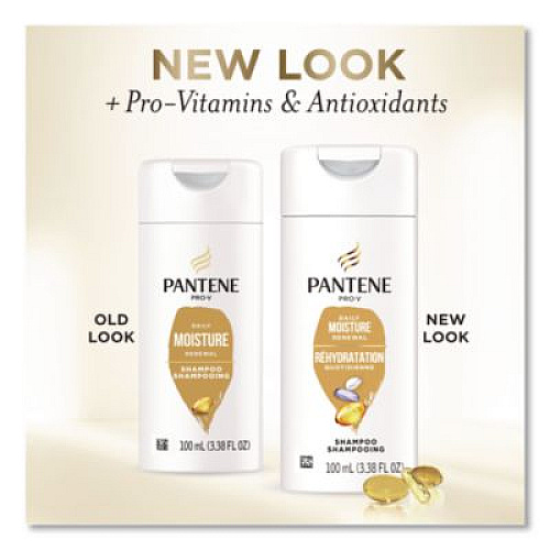 Pantene Pro V Daily Moisture Renewal Shampoo, Unscented, 3.38 oz, 24/Carton (18086)