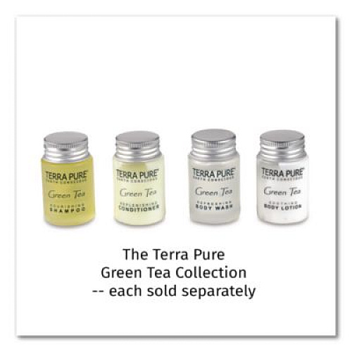 Diversified Hospitality Solutions Terra Pure Shampoo Jam Jar, Green Tea Lemongrass Scent, 1 oz Jar, 300/Carton (007460)