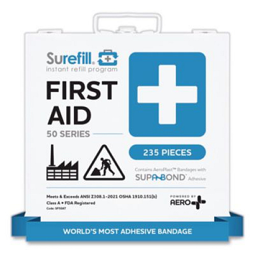 SUREFILL 50 Series ANSI A+ First Aid Kit - Metal Case, 50 Person, 235 Pieces (SF50AT)