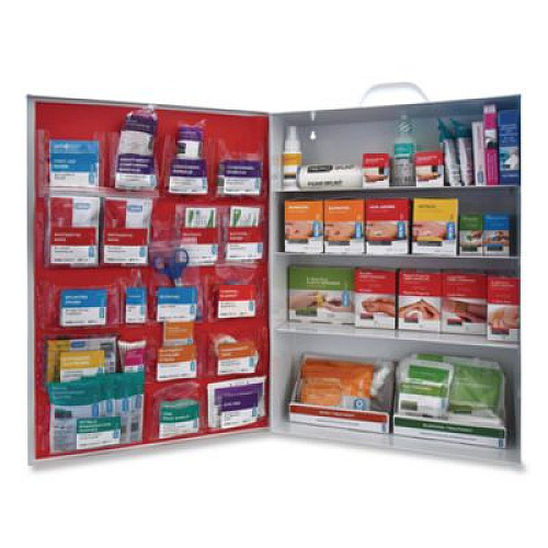 SUREFILL First Aid Station - First Aid, Eyewash, AED 350P, 4 Pieces, Metal Case (SFFASP1)