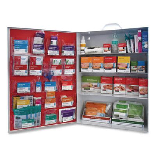 SUREFILL 150 Series Class B 4-Shelf Food First Aid Cabinet - Meds, 150 Person, 830 Pieces, Metal Case (SF150BMTF)
