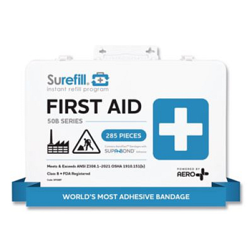 SUREFILL 50 Series ANSI B First Aid Kit - Metal Case, 50 Person, 285 Pieces (SF50BT)
