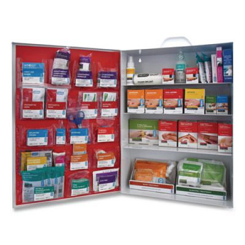 SUREFILL First Aid Station - First Aid, Eyewash, AED 360P, 4 Pieces, Metal Case (SFFASP2)