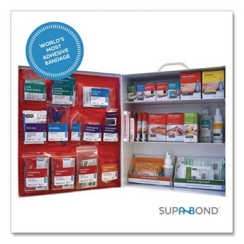 SUREFILL 100 Series Class A 3-Shelf First Aid Cabinet - Meds 100 Person, 576 Pieces, Metal Case (SF100AMT)
