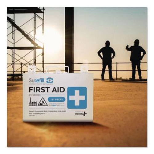 SUREFILL 25 ANSI 2021 A+ First Aid Kit with Metal Case, 111 Pieces (SF25AT)