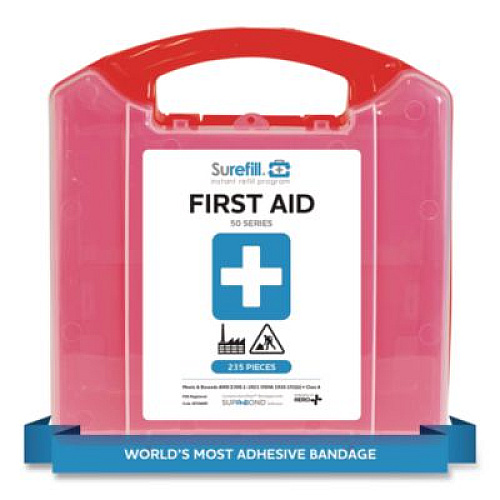 SUREFILL 50 Series ANSI A+ First Aid Kit - Retail Plastic Case, 50 Person, 235 Pieces (SF50ANR)