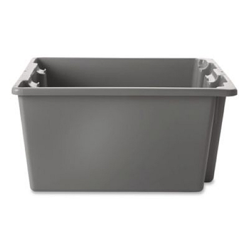 Rubbermaid Commercial Palletote Box, 9.72 gal, 19.5" x 15.5" x 10", Gray, 10/Carton (1721GRACT)