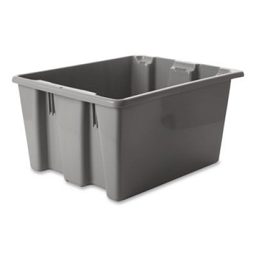 Rubbermaid Commercial Palletote Box, 9.72 gal, 19.5" x 15.5" x 10", Gray, 10/Carton (1721GRACT)