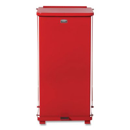 Rubbermaid Commercial Defenders Heavy-Duty Steel Step Can, 13 gal, Steel, Red (ST24EPLRD)