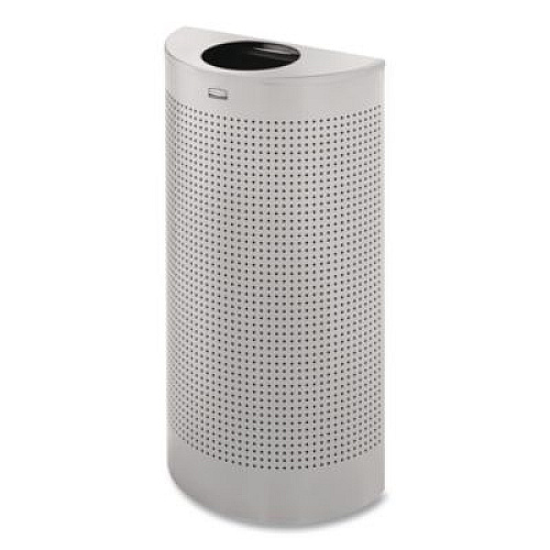 Rubbermaid Commercial Designer Line Silhouettes Waste Receptacle, 12 gal, Steel, Silver Metallic (SH12EPLSM)