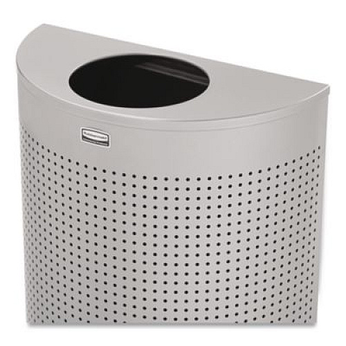 Rubbermaid Commercial Designer Line Silhouettes Waste Receptacle, 12 gal, Steel, Silver Metallic (SH12EPLSM)