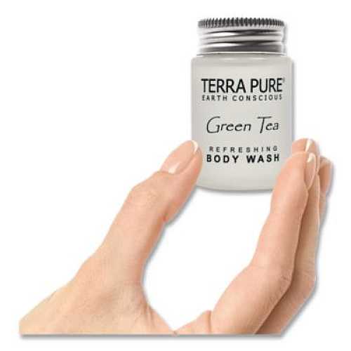 Diversified Hospitality Solutions Terra Pure Body Wash Jam Jar, Green Tea Lemongrass, 1 oz Jar, 300/Carton (007491)