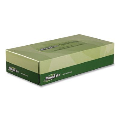 Marcal PRO 100% Recycled Convenience Pack Facial Tissue, 2-Ply, White, 100 Sheets/Box, 30/Carton (NP5701)