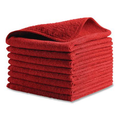 Rubbermaid Commercial Microfiber Cleaning Cloths, 12 x 12, Red, 24/Pack (1820577)